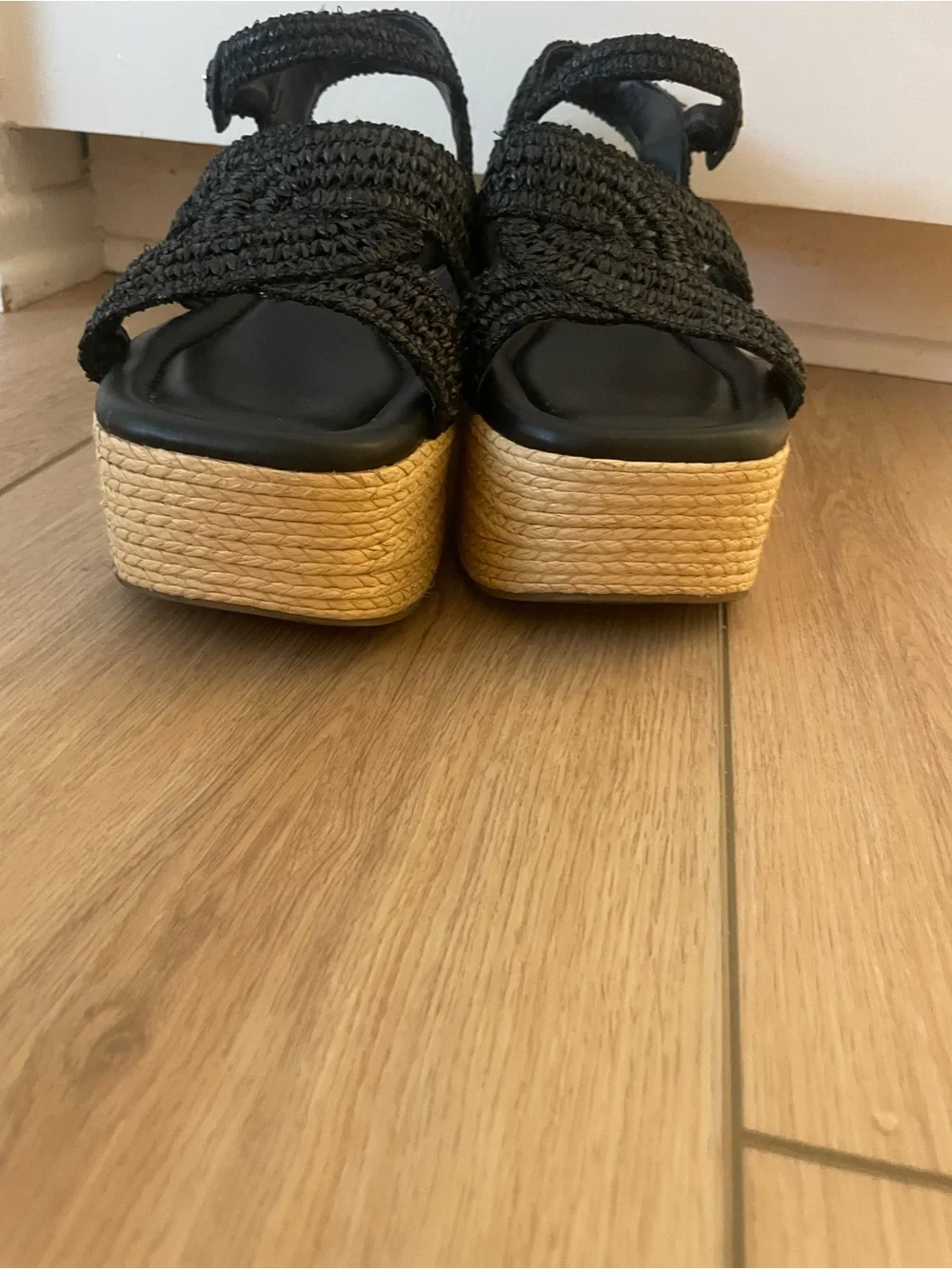 Marc Fisher Black Braided Slingback Sandals